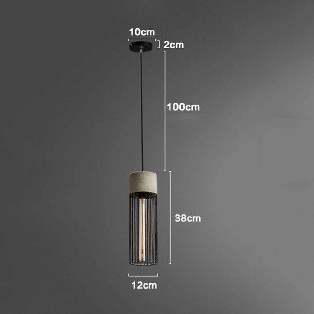 Long Pencil Concrete Cage Minimalist Pendant Light - Image 7