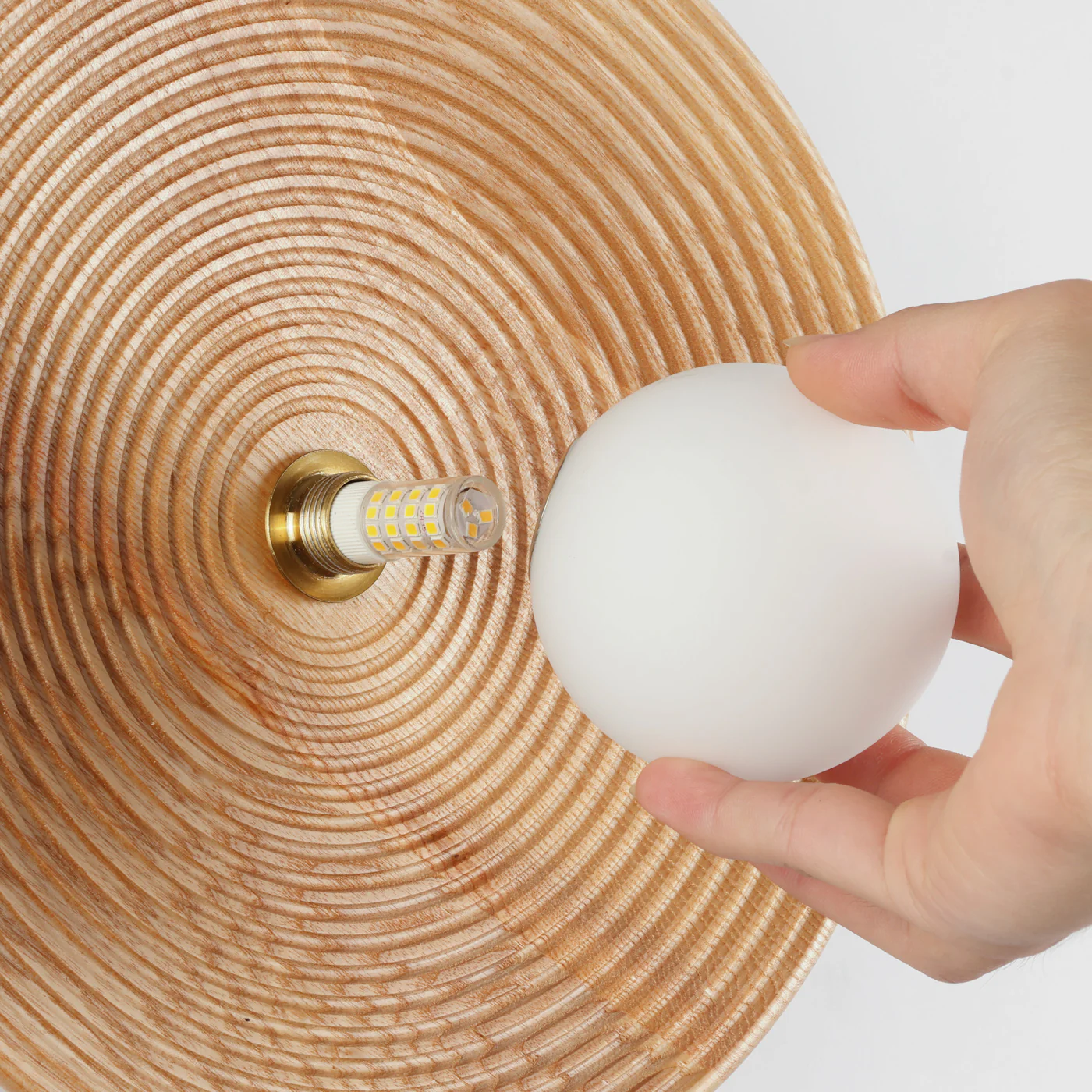 Longleaf Natural Wooden Plate Wall Light - Image 5