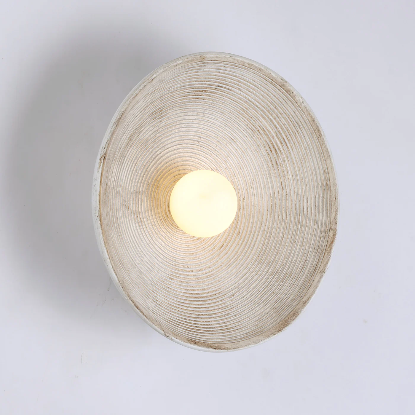 Longleaf Wooden Texture Plate Wall Light In White - Image 10