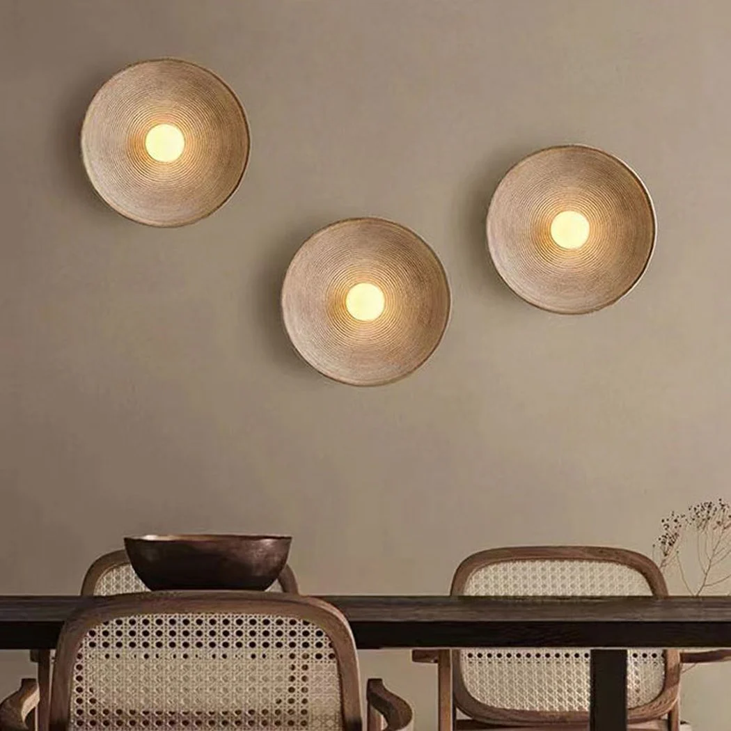 Longleaf Wooden Texture Plate Wall Light In White - Image 2