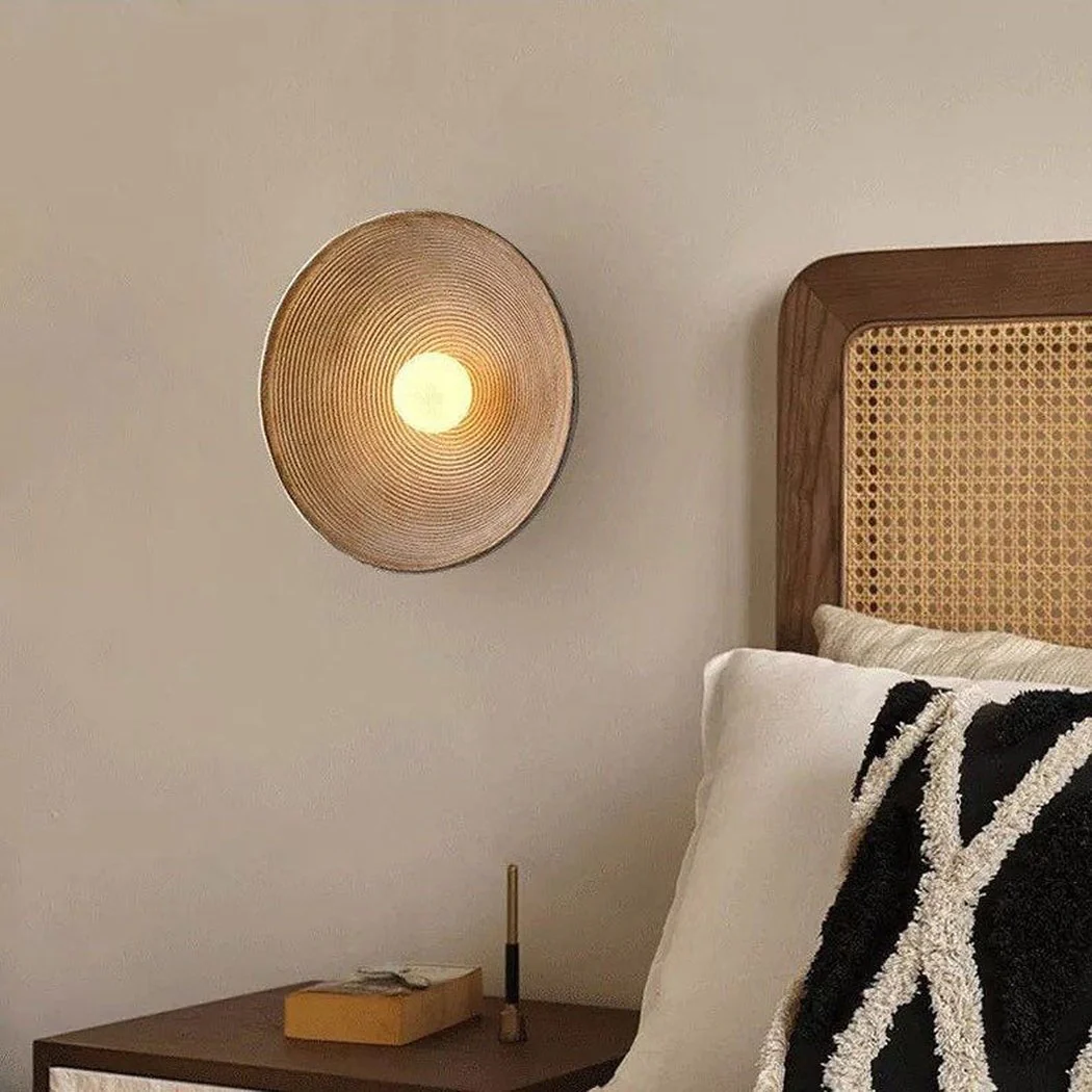 Longleaf Wooden Texture Plate Wall Light In White - Image 3