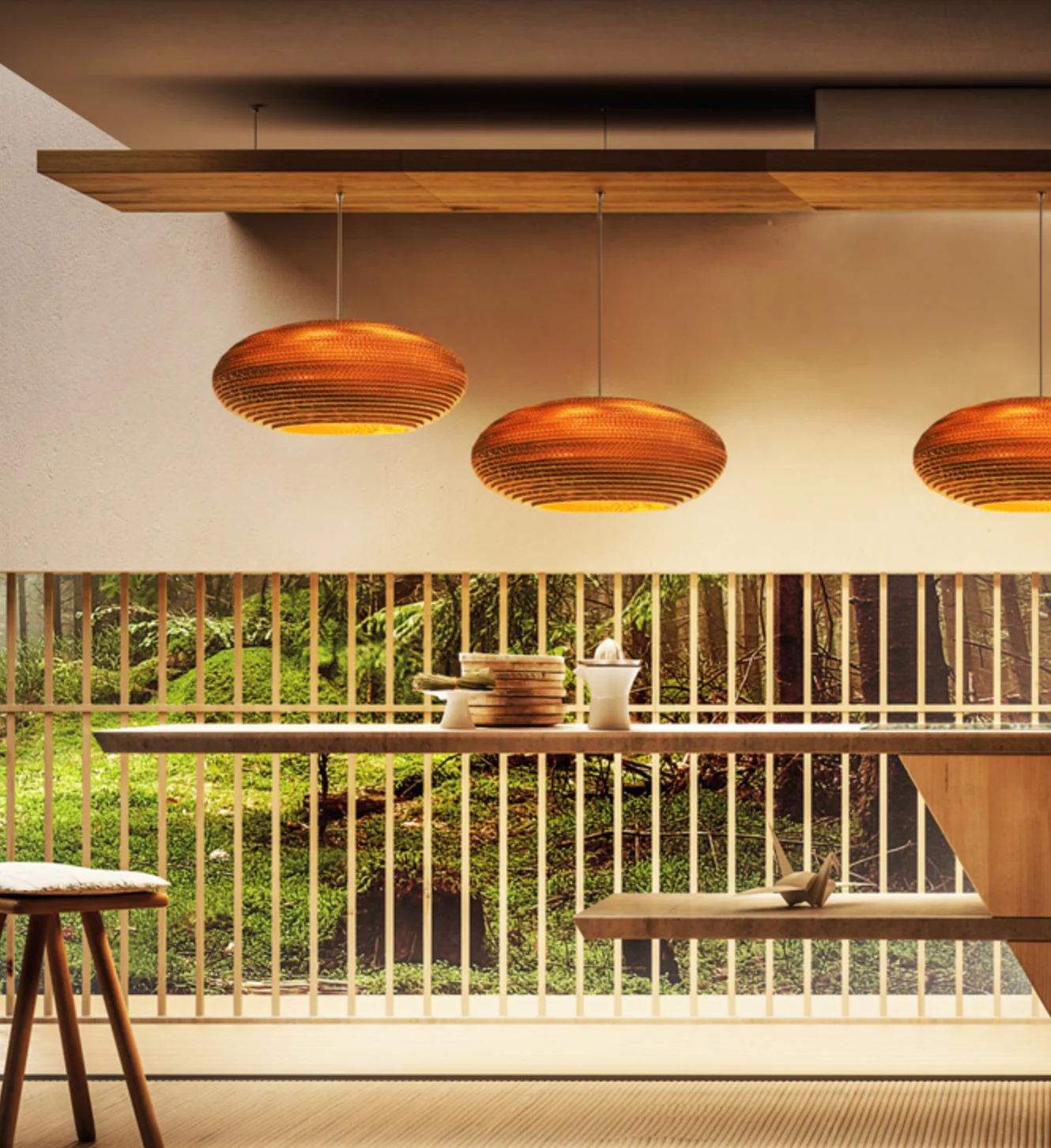 Luminaria Corrugated Board Pendant Light - Image 14