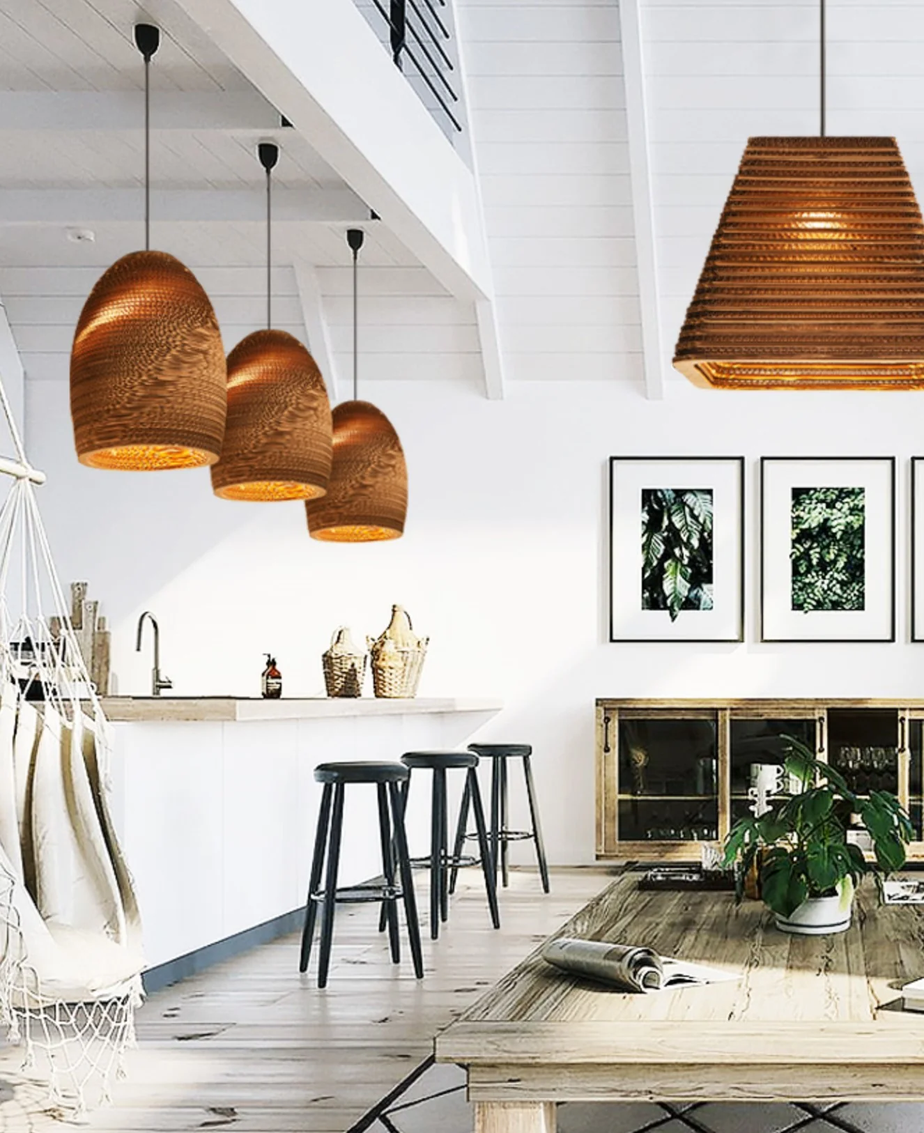 Luminaria Corrugated Board Pendant Light - Image 18