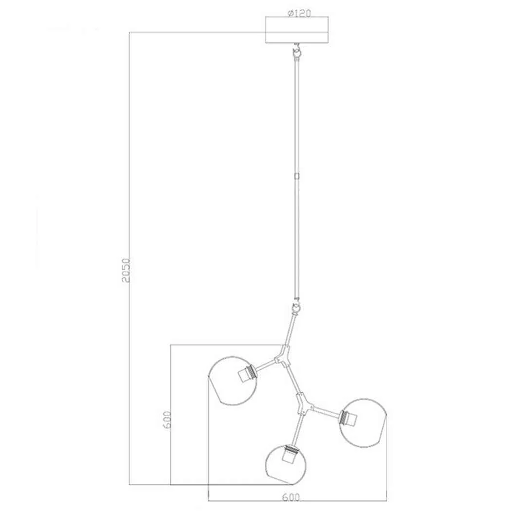 Luminosa Minimalist 3 Bulb Pendant Light - Image 8