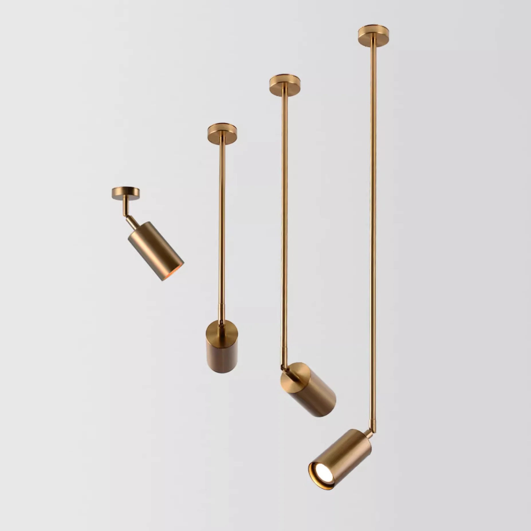 Lux Minimalist Adjustable Rod Spot Light - in Brass