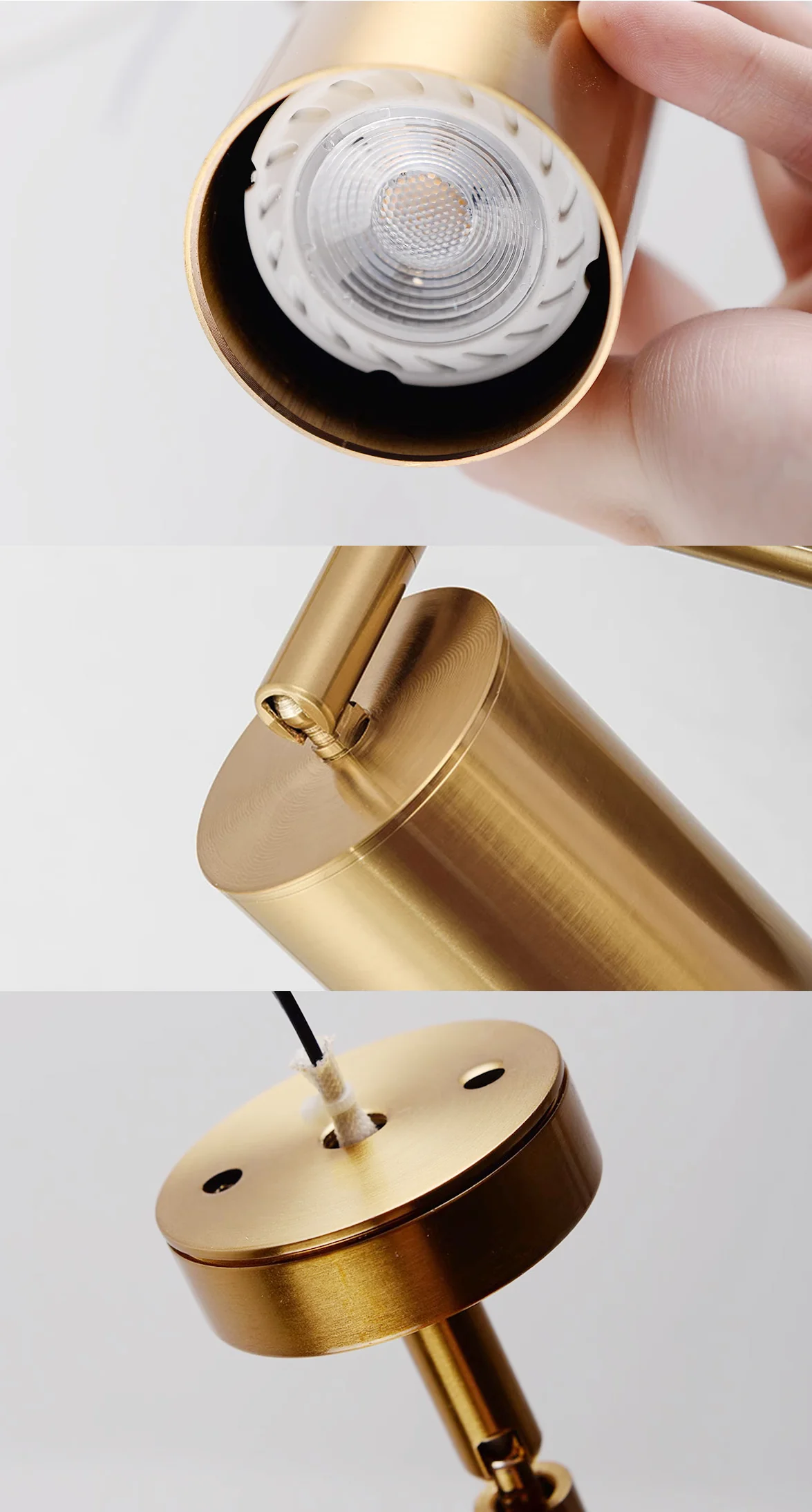 Lux Minimalist Adjustable Rod Spot Light - in Brass - Image 15