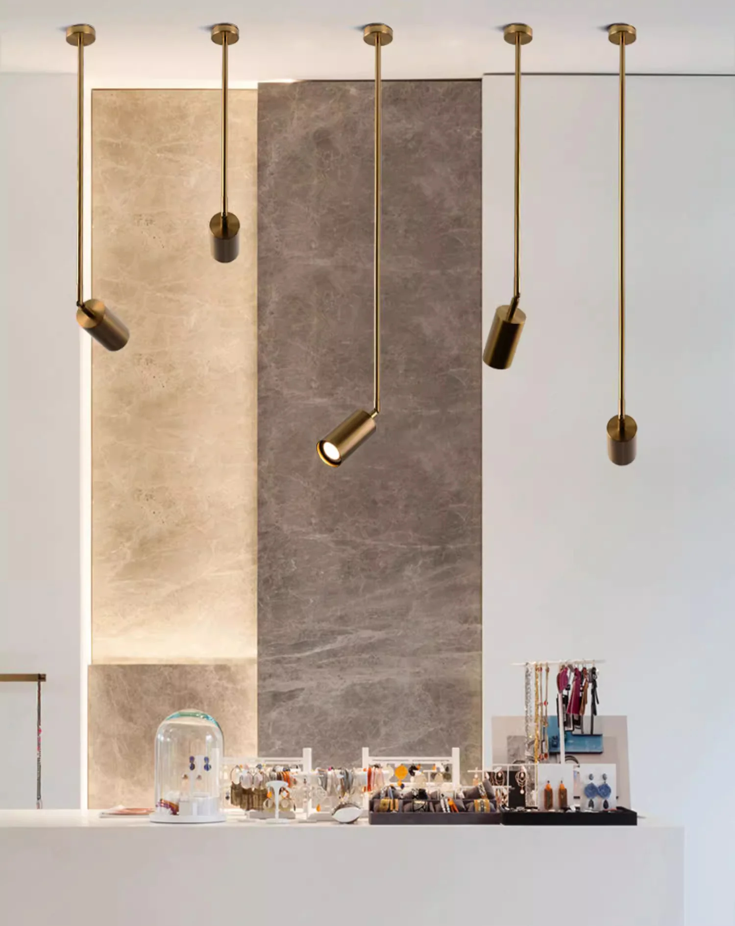 Lux Minimalist Adjustable Rod Spot Light - in Brass - Image 3