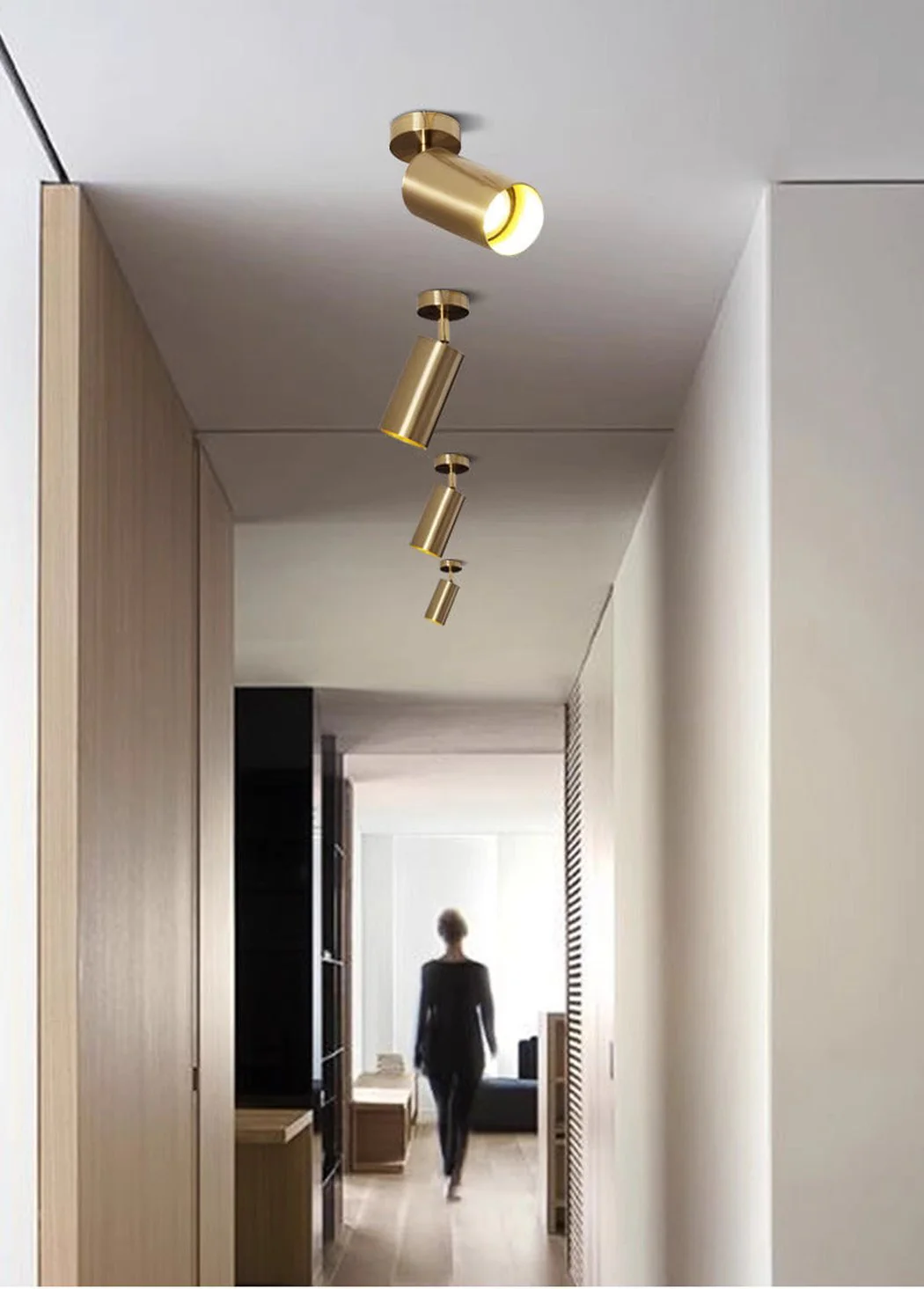 Lux Minimalist Adjustable Rod Spot Light - in Brass - Image 8