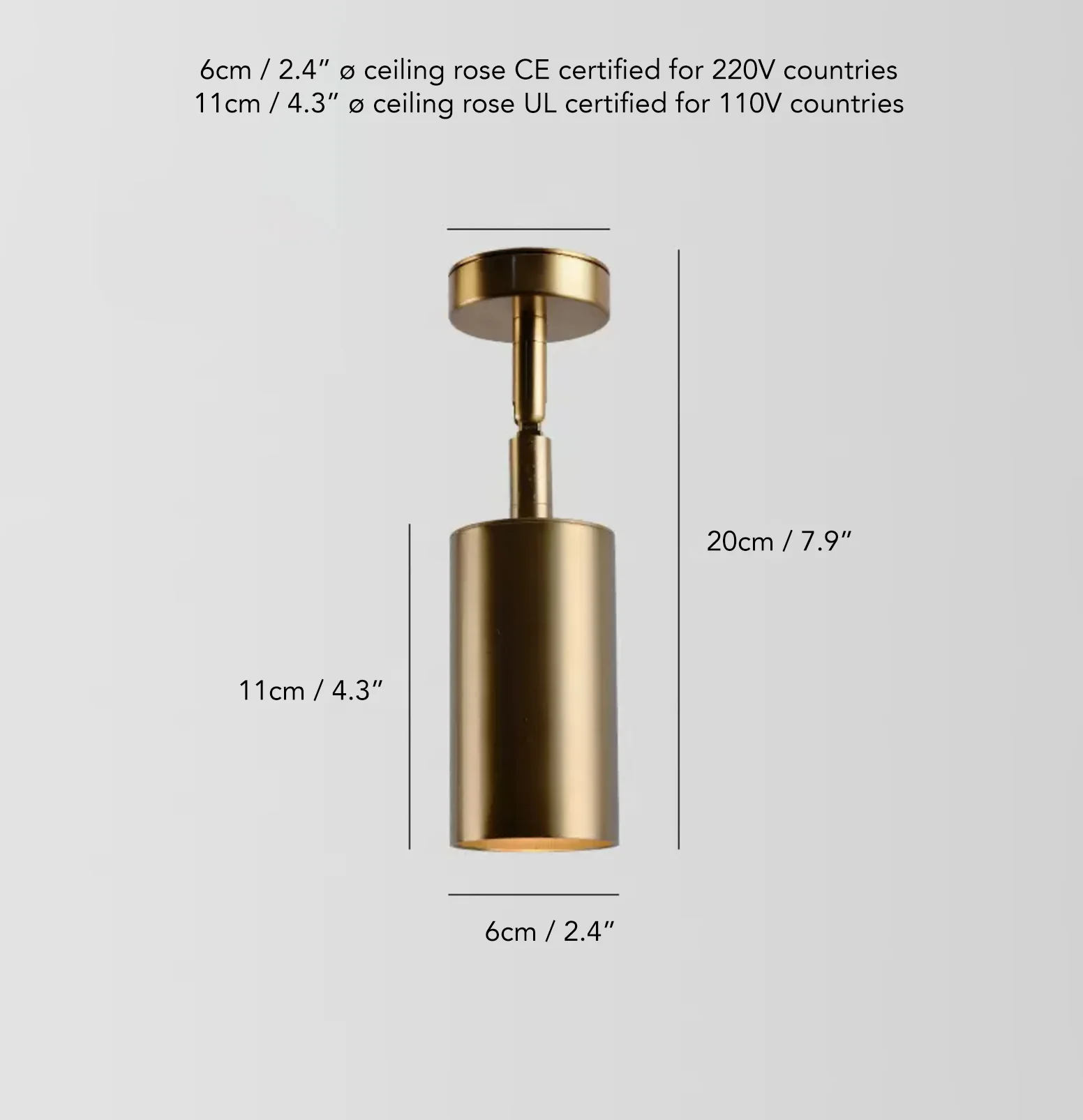 Lux Minimalist Adjustable Rod Spot Light - in Brass - Image 9