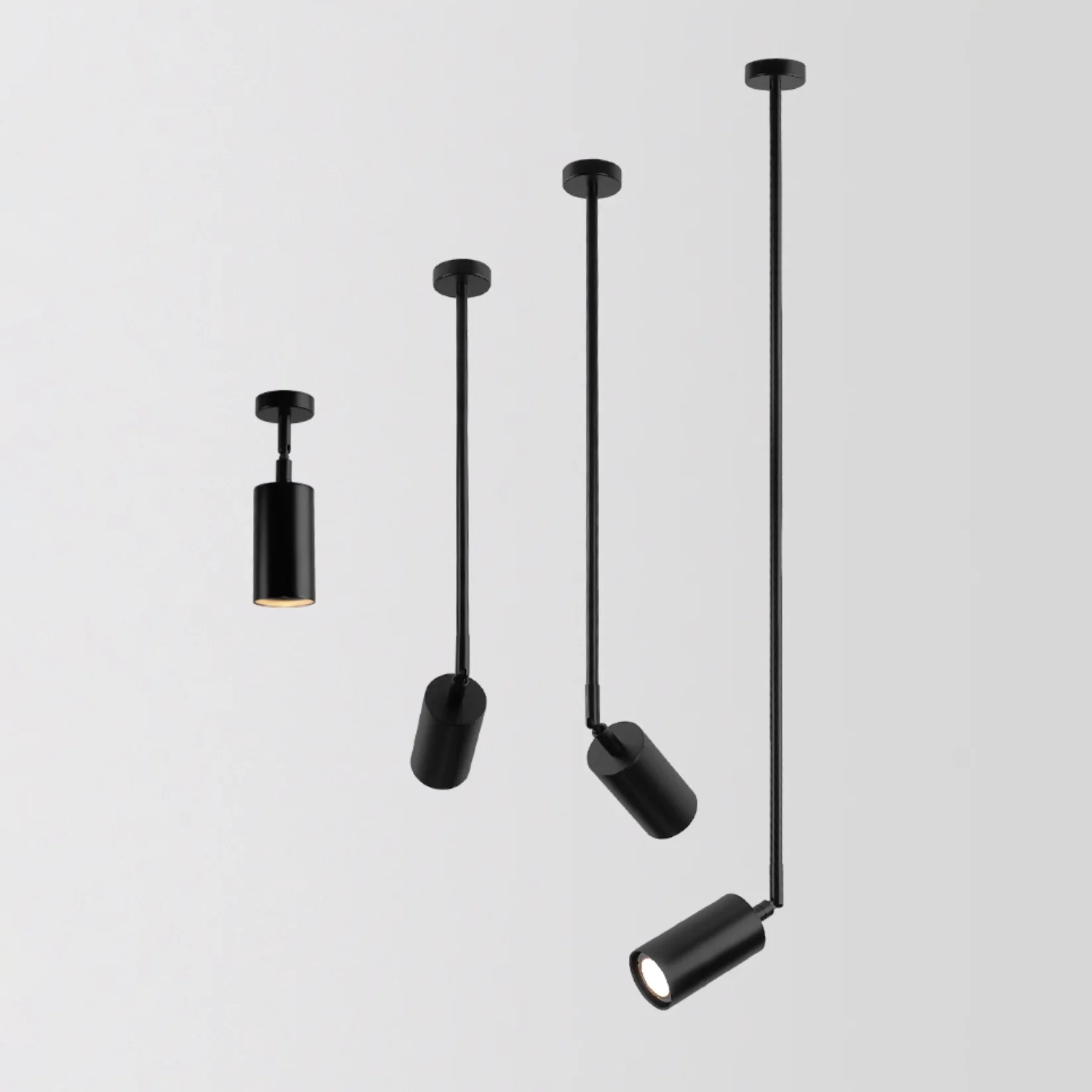 Lux Minimalist Adjustable Rod Spot Light - in Black