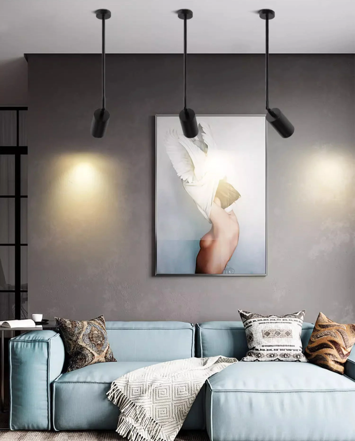 Lux Minimalist Adjustable Rod Spot Light - in Black - Image 2