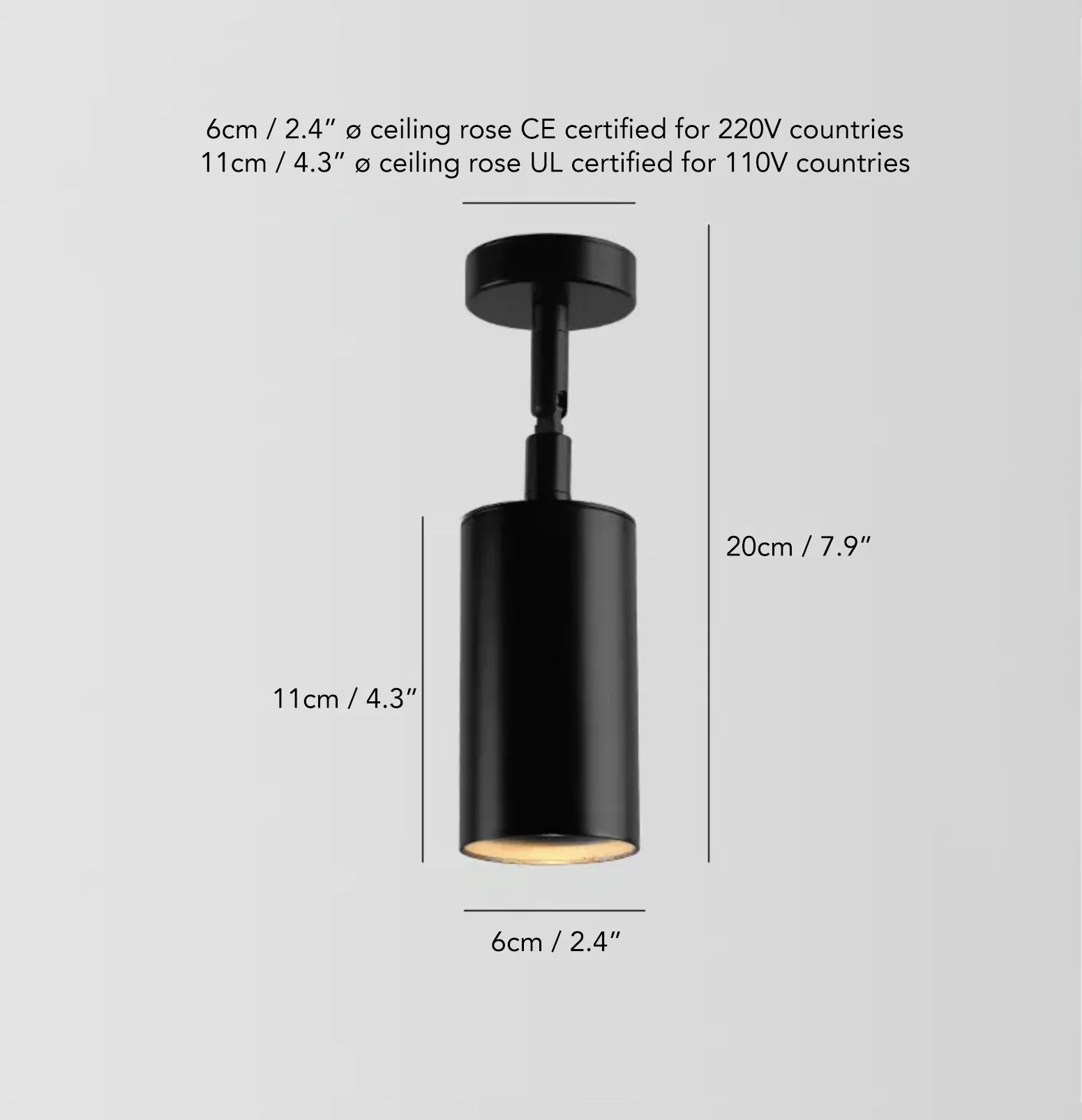 Lux Minimalist Adjustable Rod Spot Light - in Black - Image 7