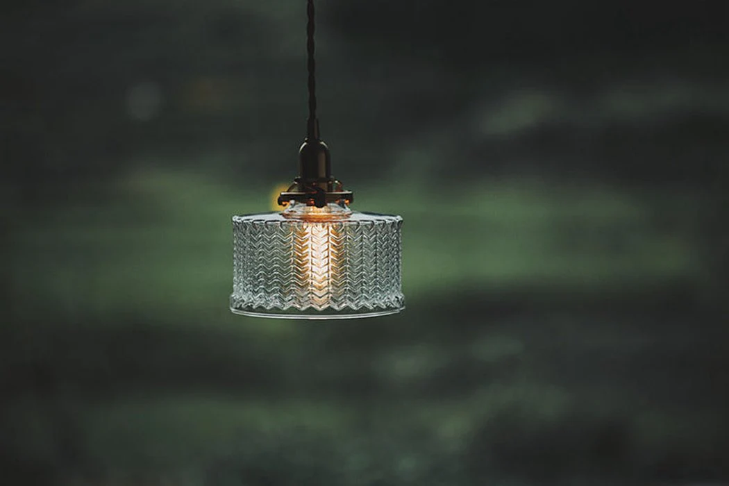 Matilda Glass Mid Century Vintage look Brass Fitting Pendant Light - Image 17