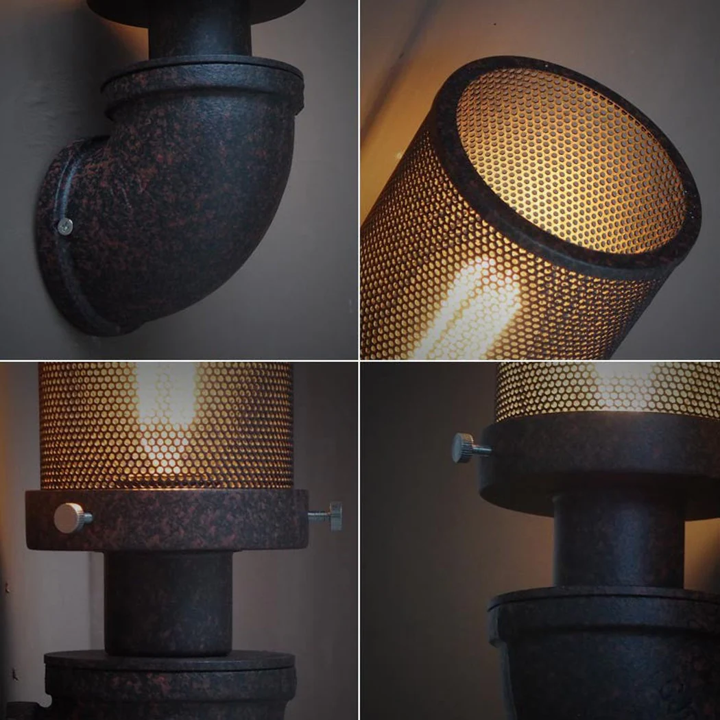 Mesh Iron Pipe Wall Light / Bedside Light - Image 4