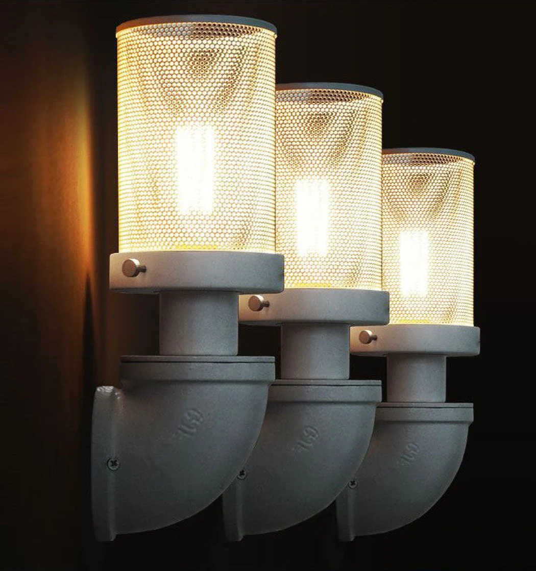 Mesh Iron Pipe Wall Light / Bedside Light - Image 8