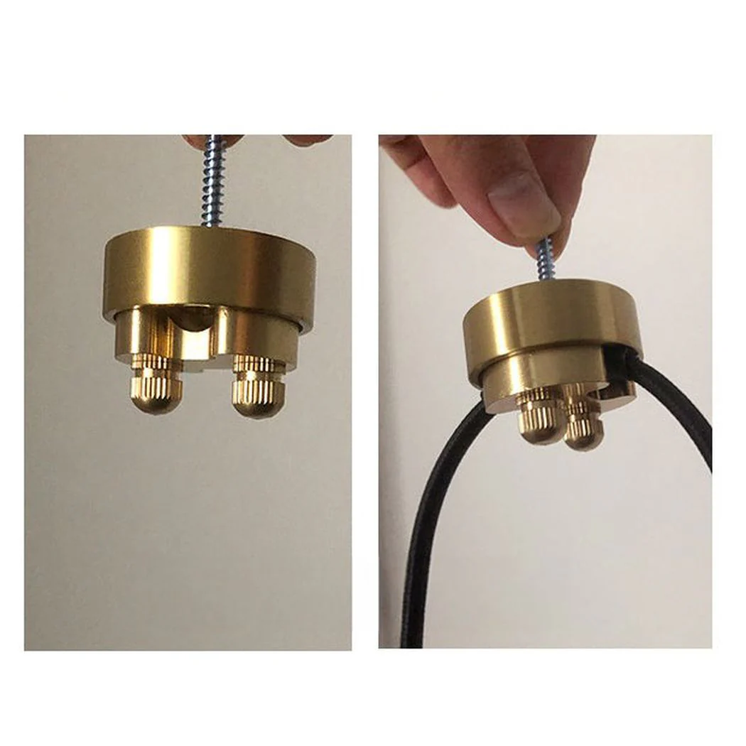 Milled Brass Hanging Cable Ceiling Clip - Image 3