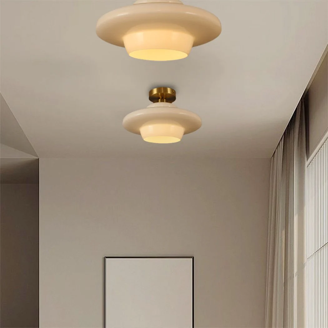 Miller Art Deco Milk Glass Fixed Ceiling Light - Image 7