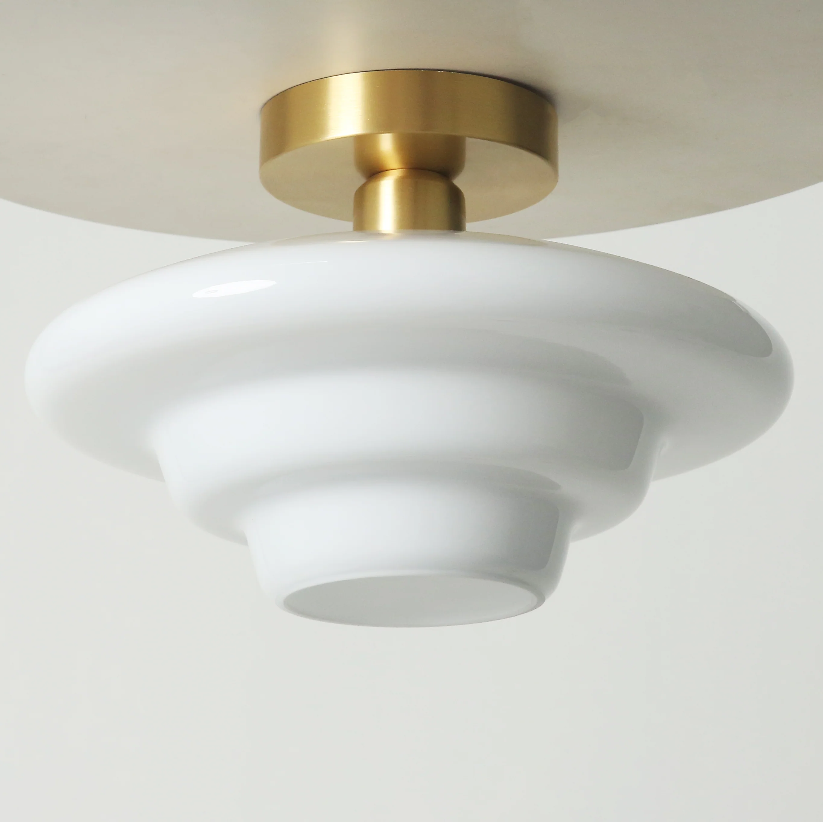 Miller Art Deco Milk Glass Fixed Ceiling Light - Image 8