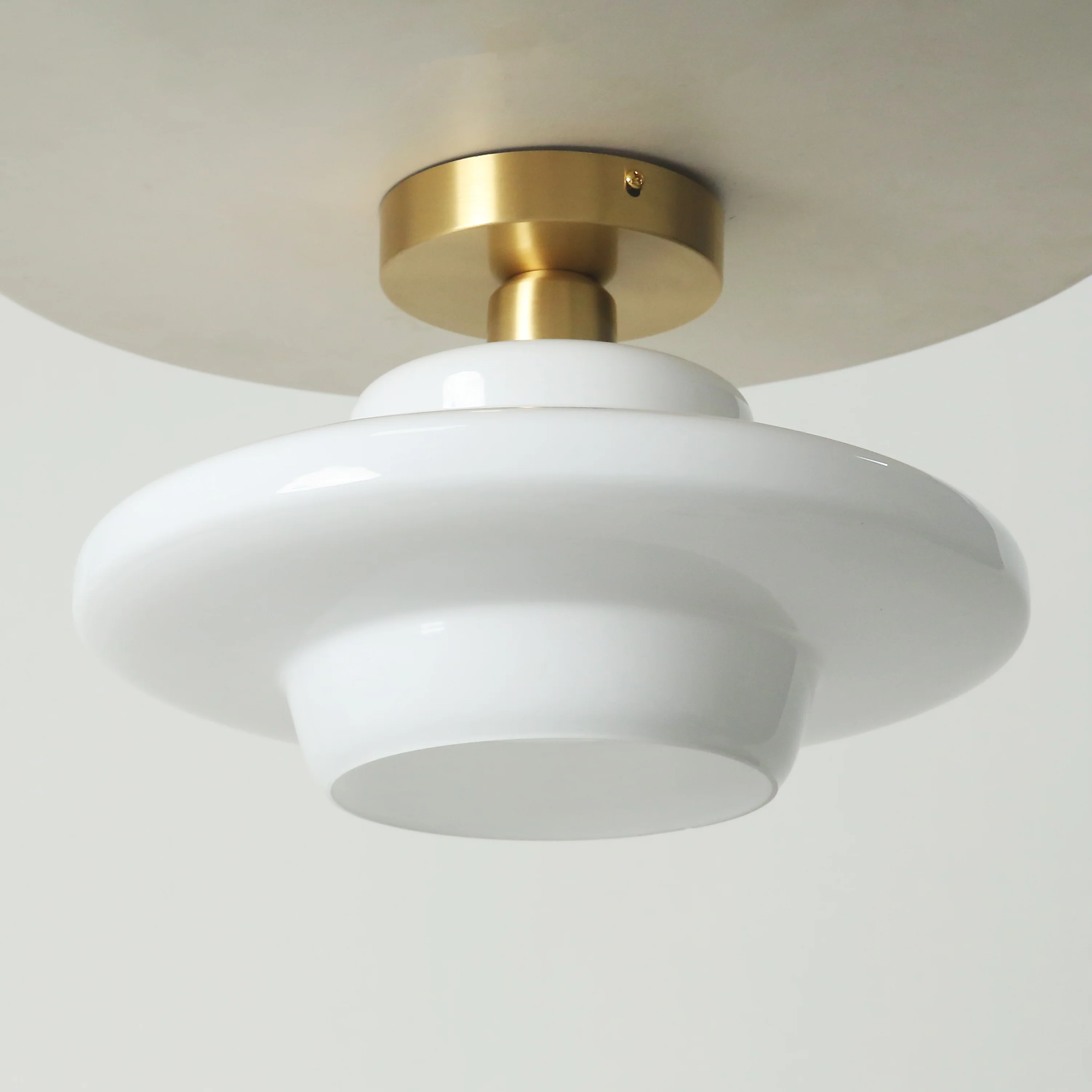 Miller Art Deco Milk Glass Fixed Ceiling Light - Image 9