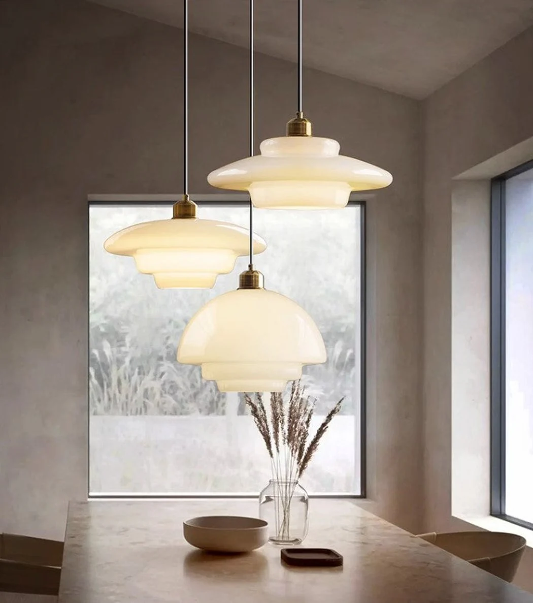 Miller Art Deco Milk Glass Pendant Light - Image 10