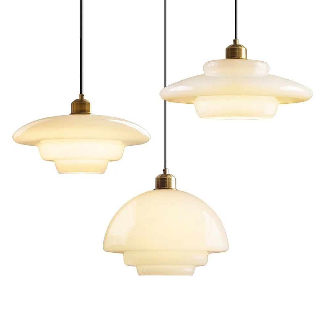 Miller Art Deco Milk Glass Pendant Light - Image 17