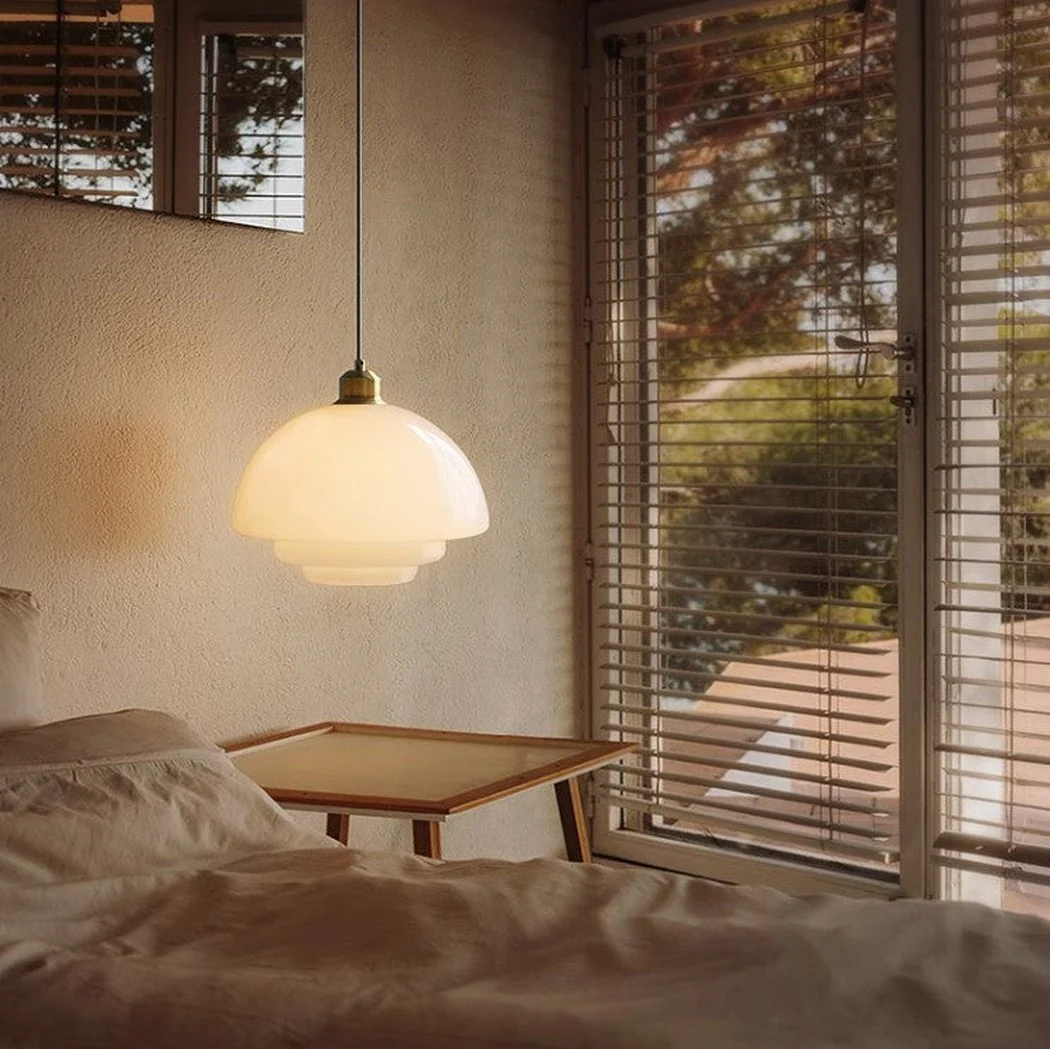 Miller Art Deco Milk Glass Pendant Light - Image 4