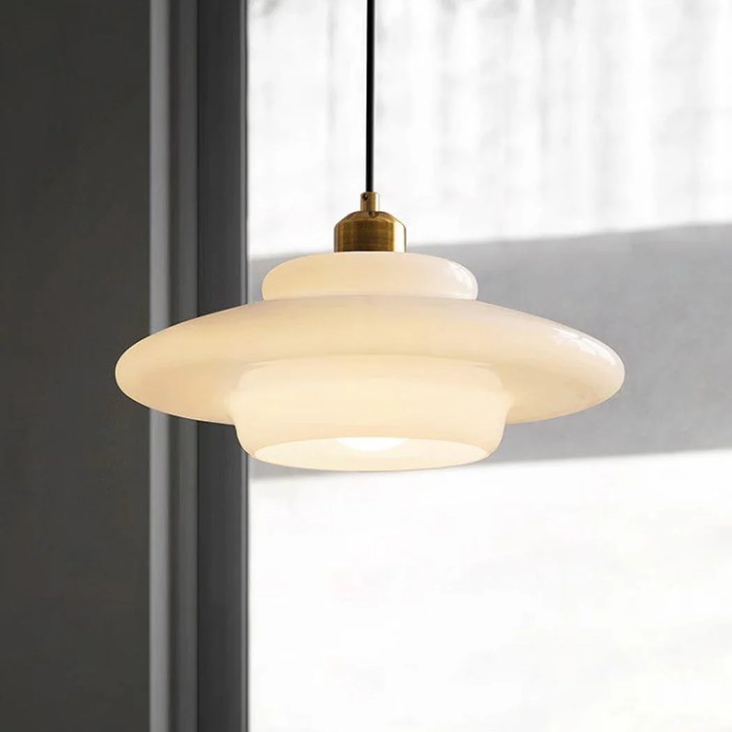 Miller Art Deco Milk Glass Pendant Light - Image 8