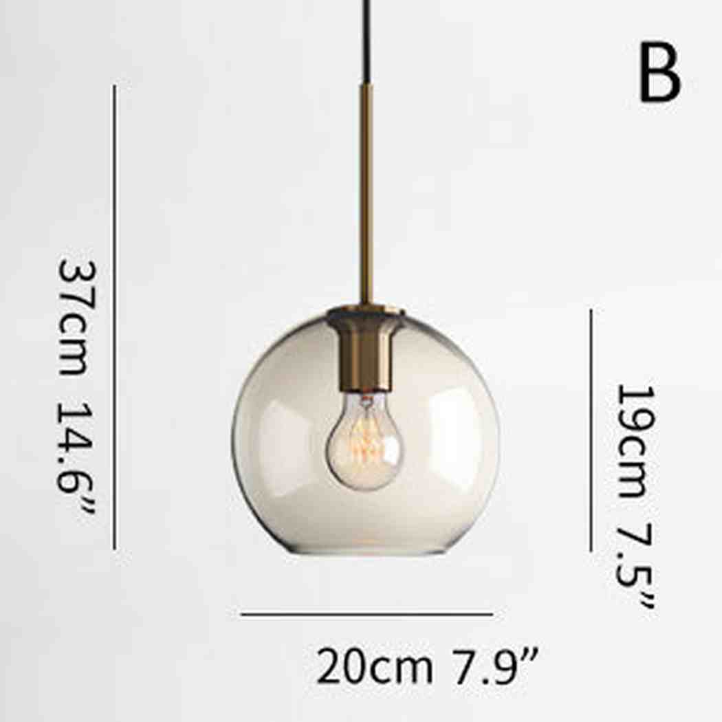 Millow Glass Shade Brass Fitting Pendant Light - Image 17