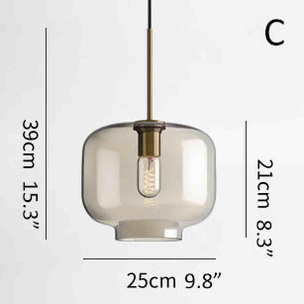 Millow Glass Shade Brass Fitting Pendant Light - Image 18