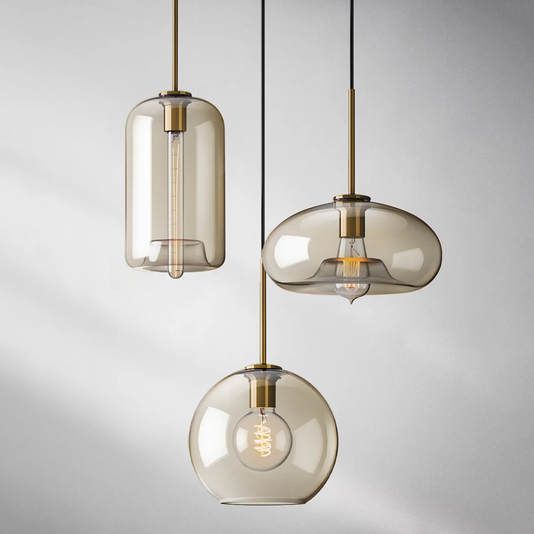 Millow Glass Shade Brass Fitting Pendant Light - Image 5