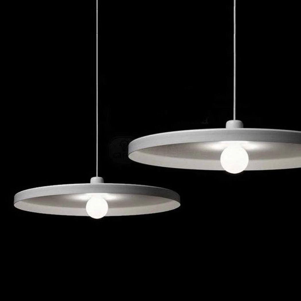 Minimalist White Disk Pendant Light