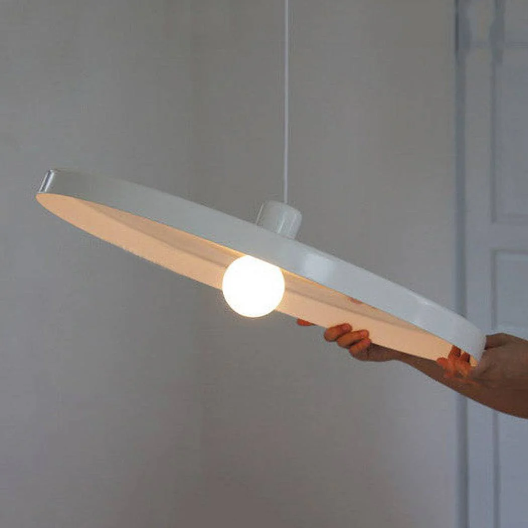 Minimalist White Disk Pendant Light - Image 3