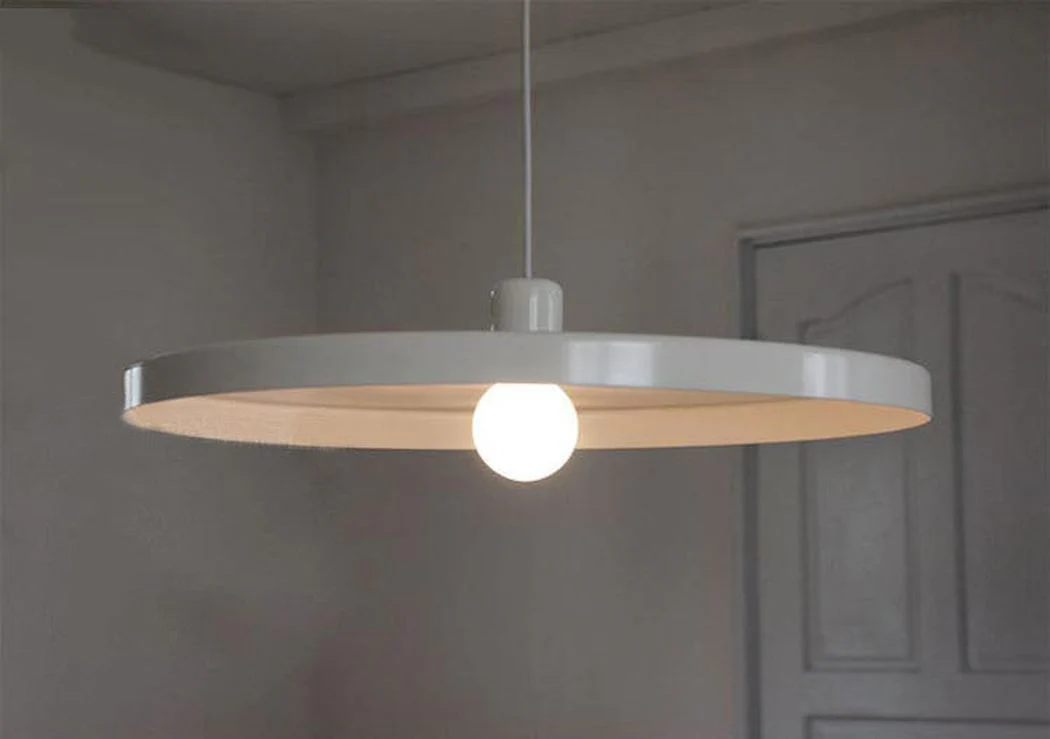Minimalist White Disk Pendant Light - Image 4