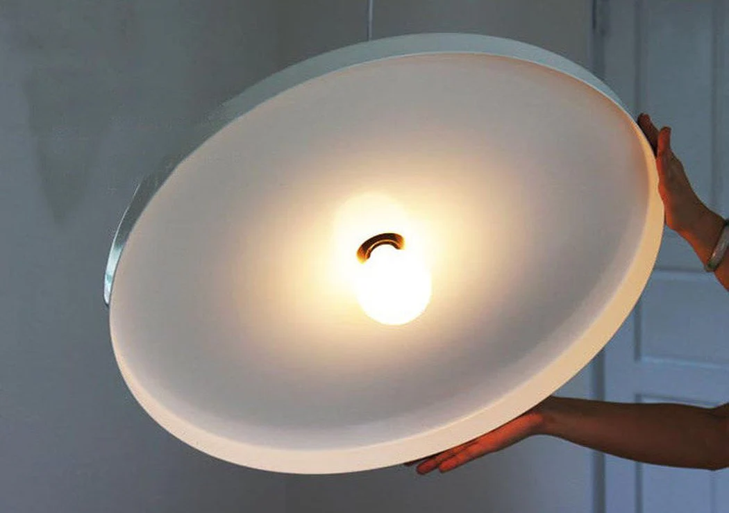 Minimalist White Disk Pendant Light - Image 5