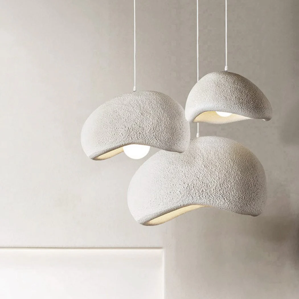Stucco Textured Pebble Stone Plaster Pendant Light
