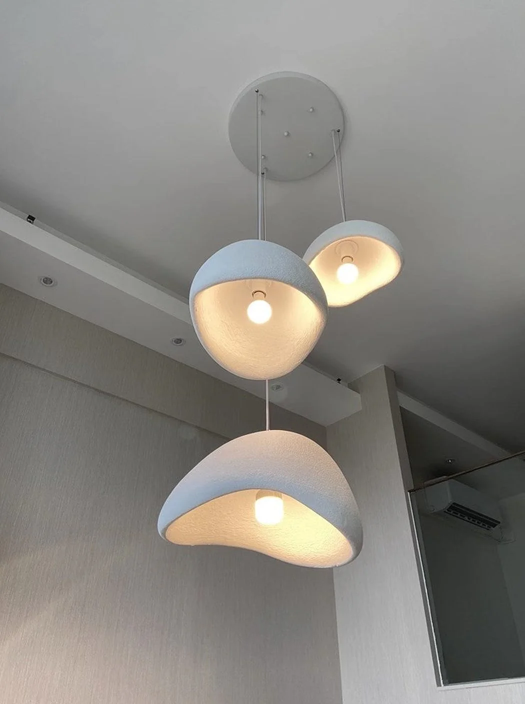 Stucco Textured Pebble Stone Plaster Pendant Light - Image 11