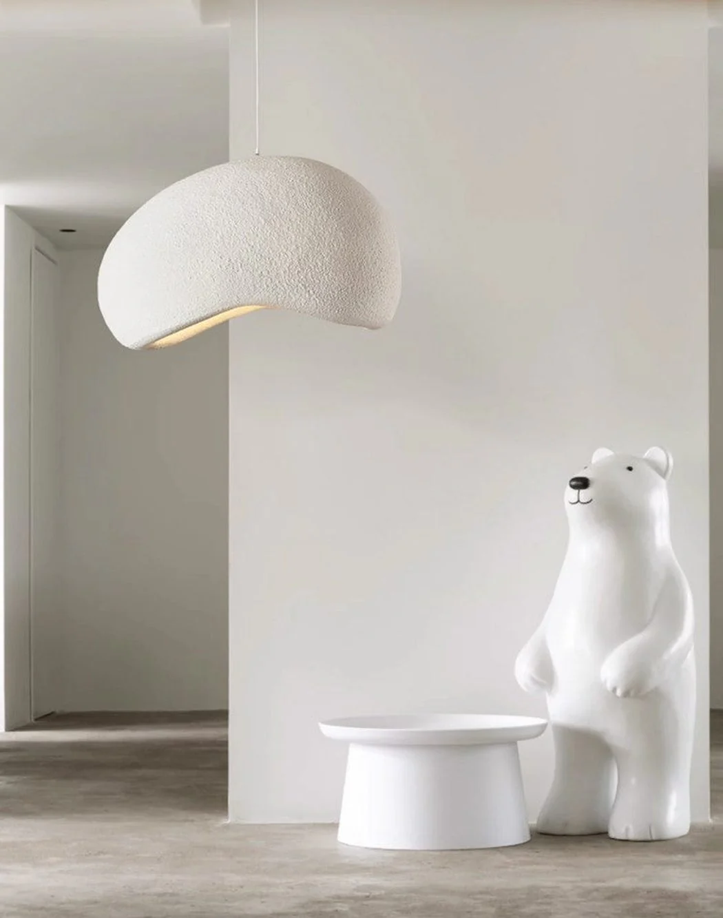 Stucco Textured Pebble Stone Plaster Pendant Light - Image 13