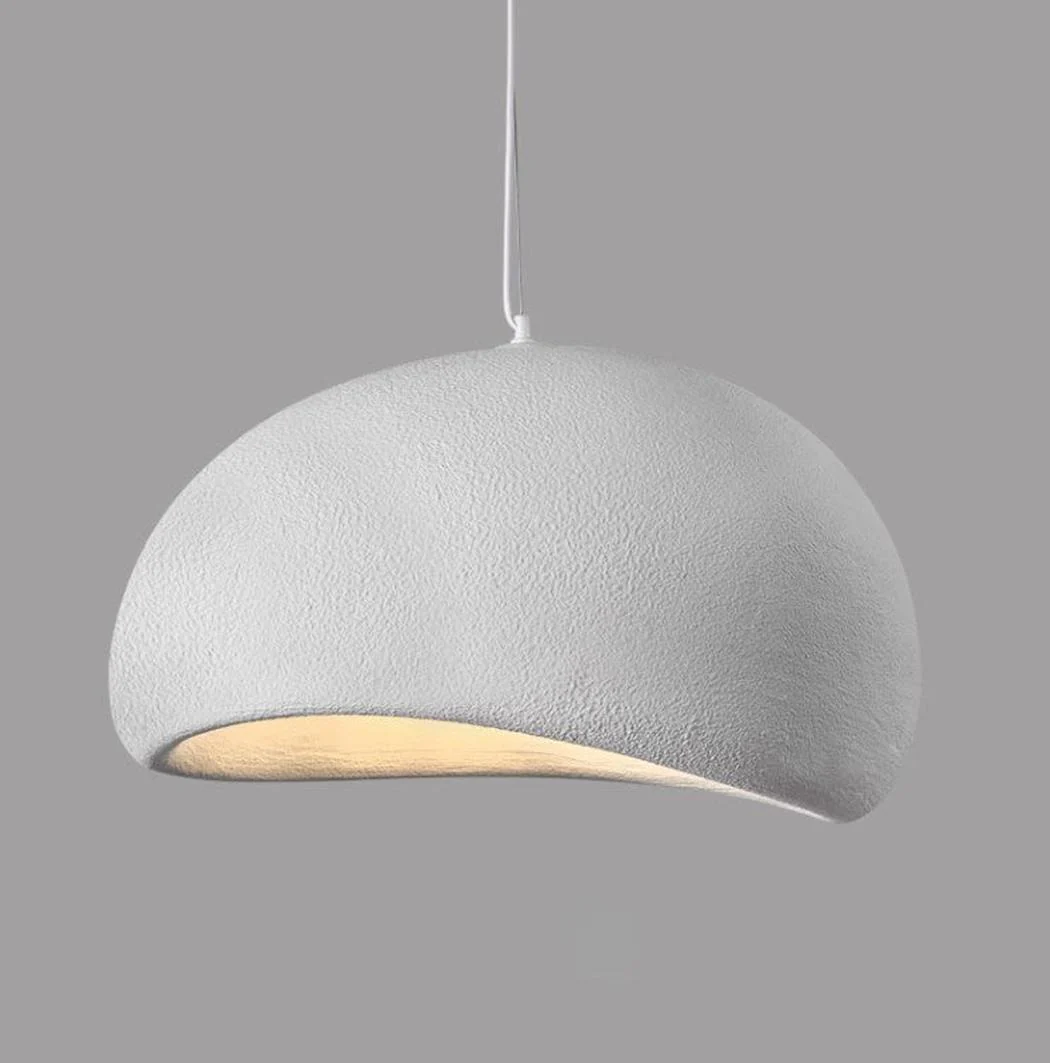 Stucco Textured Pebble Stone Plaster Pendant Light - Image 16