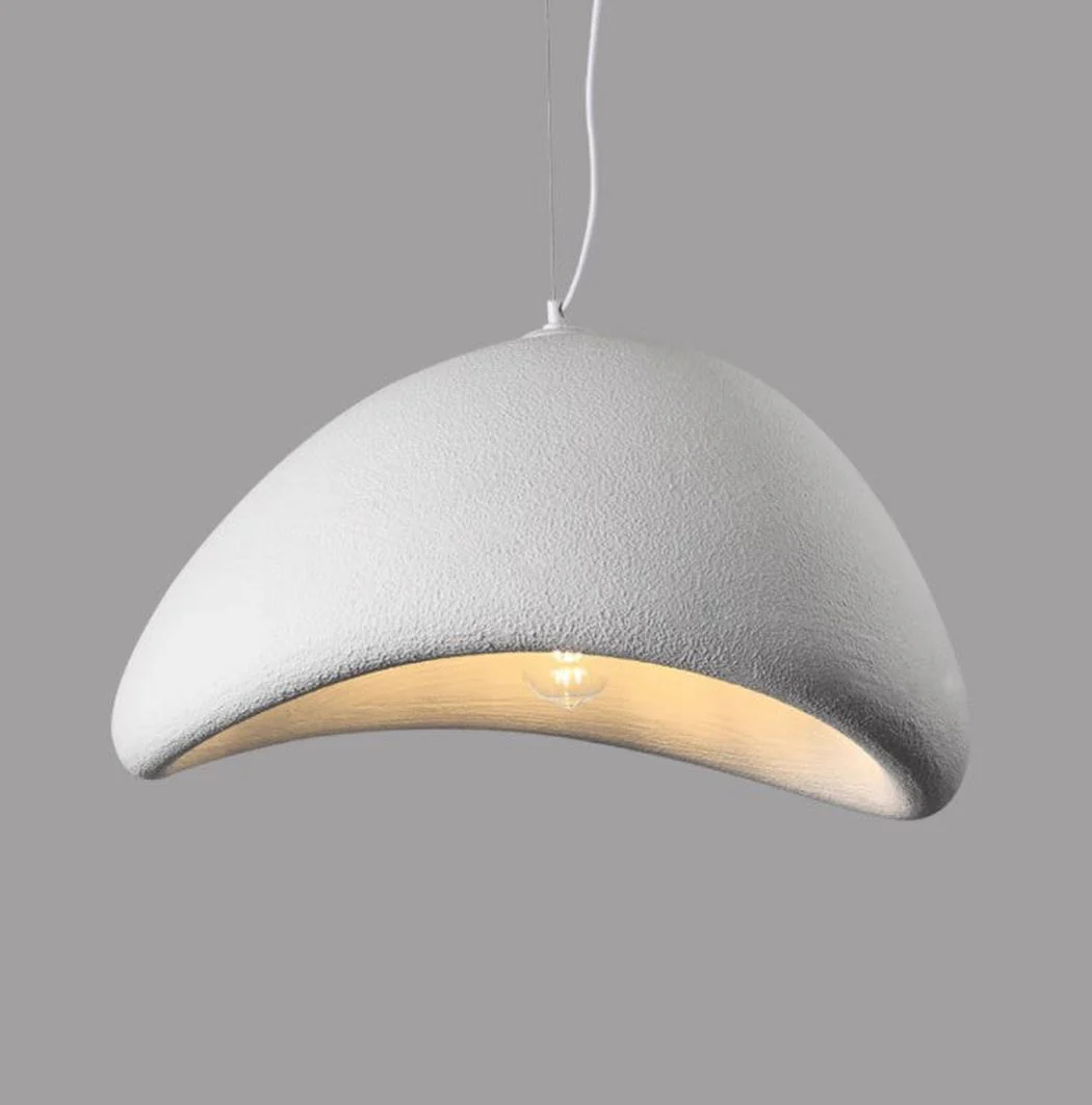 Stucco Textured Pebble Stone Plaster Pendant Light - Image 18