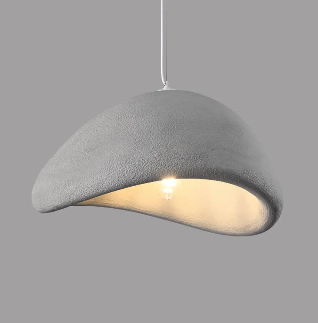 Stucco Textured Pebble Stone Plaster Pendant Light - Image 19