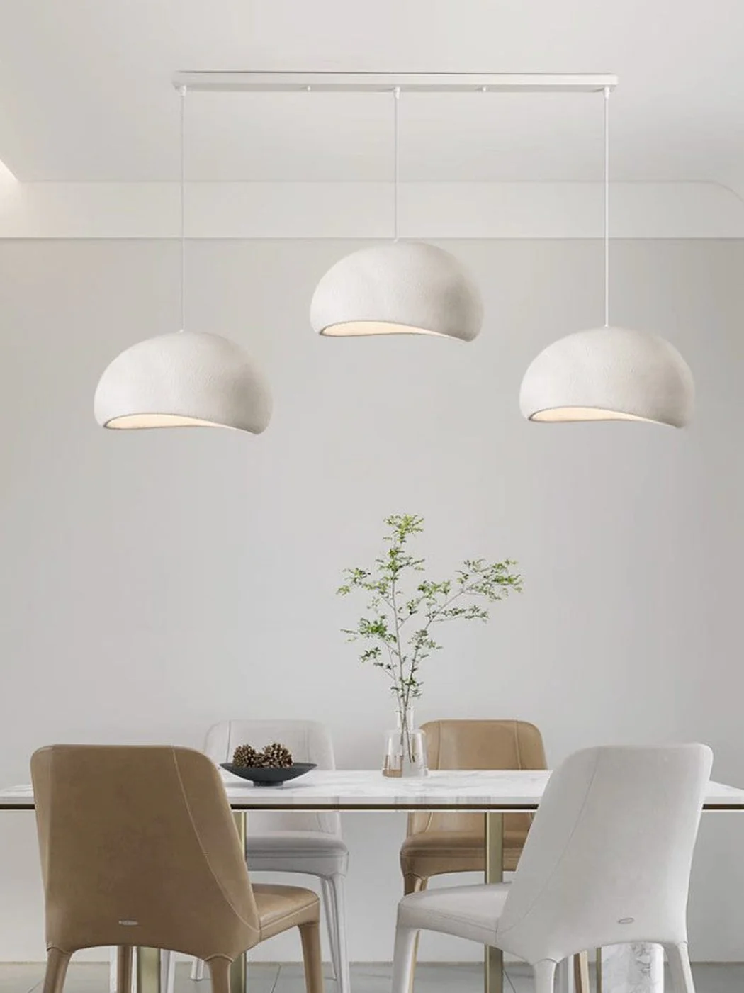 Stucco Textured Pebble Stone Plaster Pendant Light - Image 20
