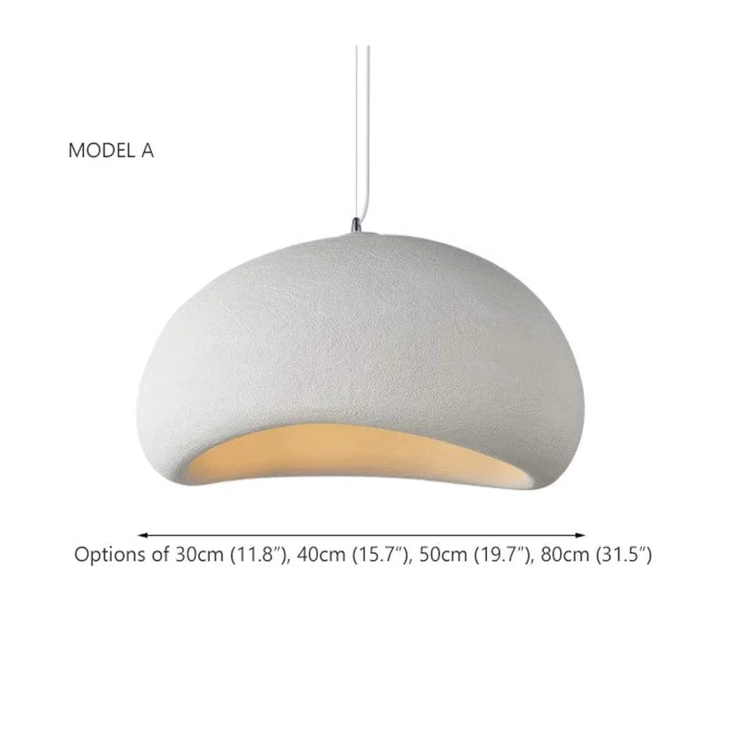 Stucco Textured Pebble Stone Plaster Pendant Light - Image 4