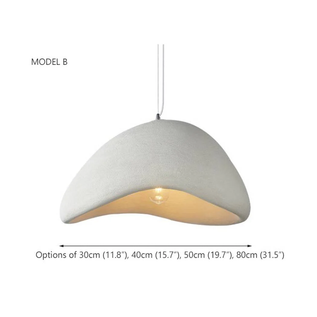 Stucco Textured Pebble Stone Plaster Pendant Light - Image 5