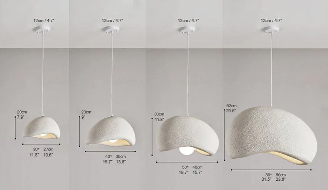 Stucco Textured Pebble Stone Plaster Pendant Light - Image 6