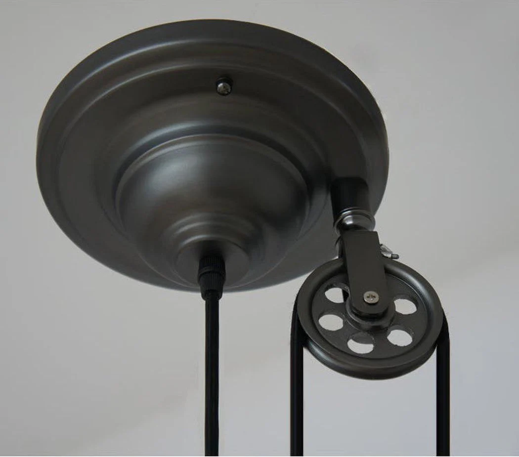 Lincoln Black Mirror Shade Pulley Industrial Pendant Light - Image 3