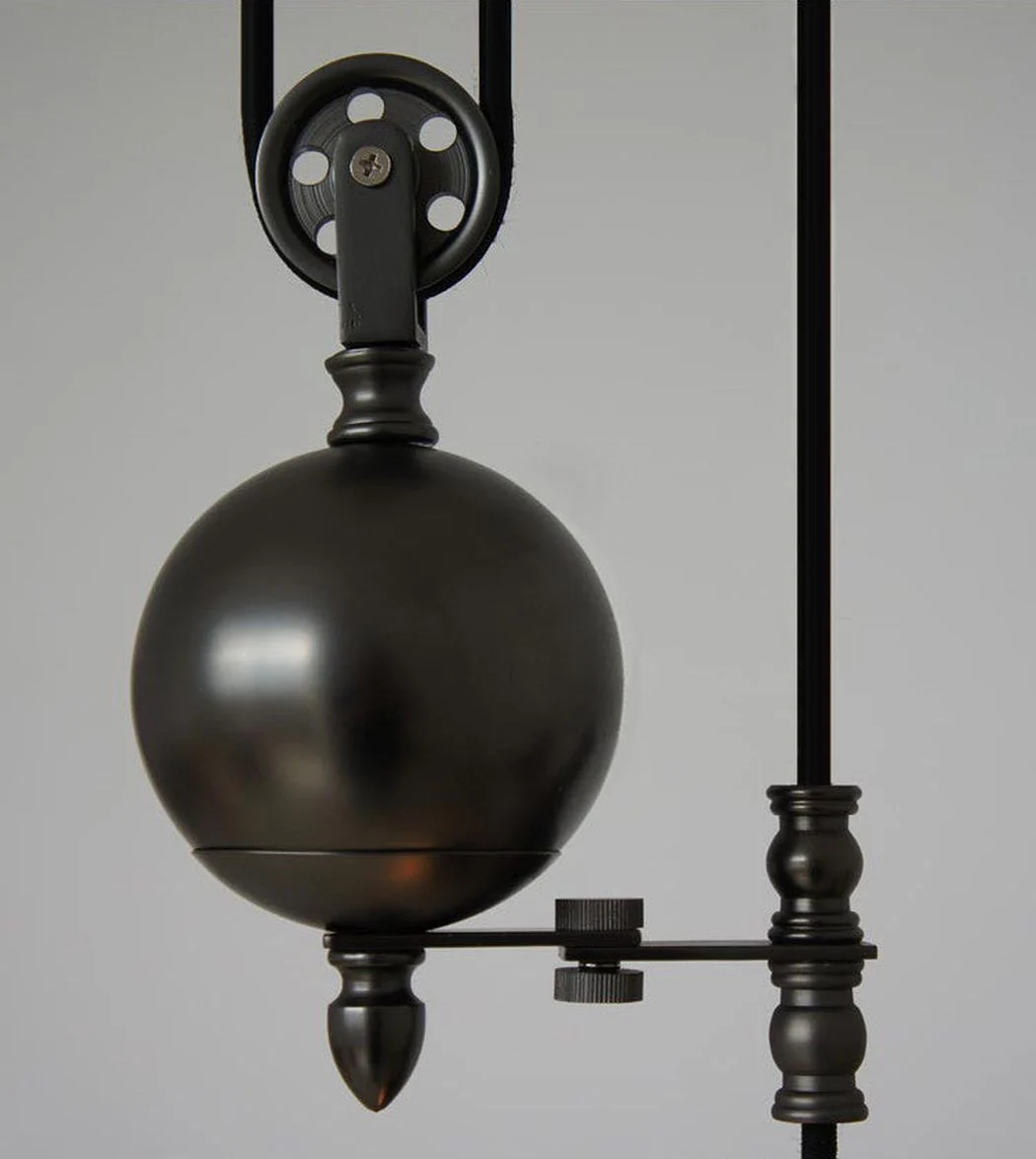Lincoln Black Mirror Shade Pulley Industrial Pendant Light - Image 4