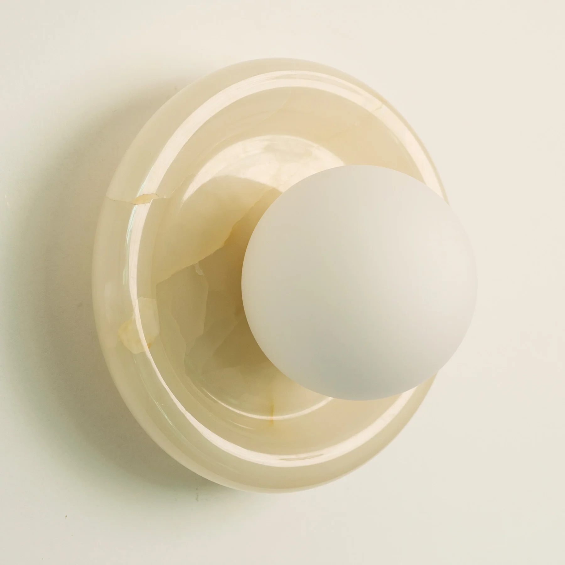 Nara Alabaster cloud stone bubble plate wall Light / sconce - Image 12