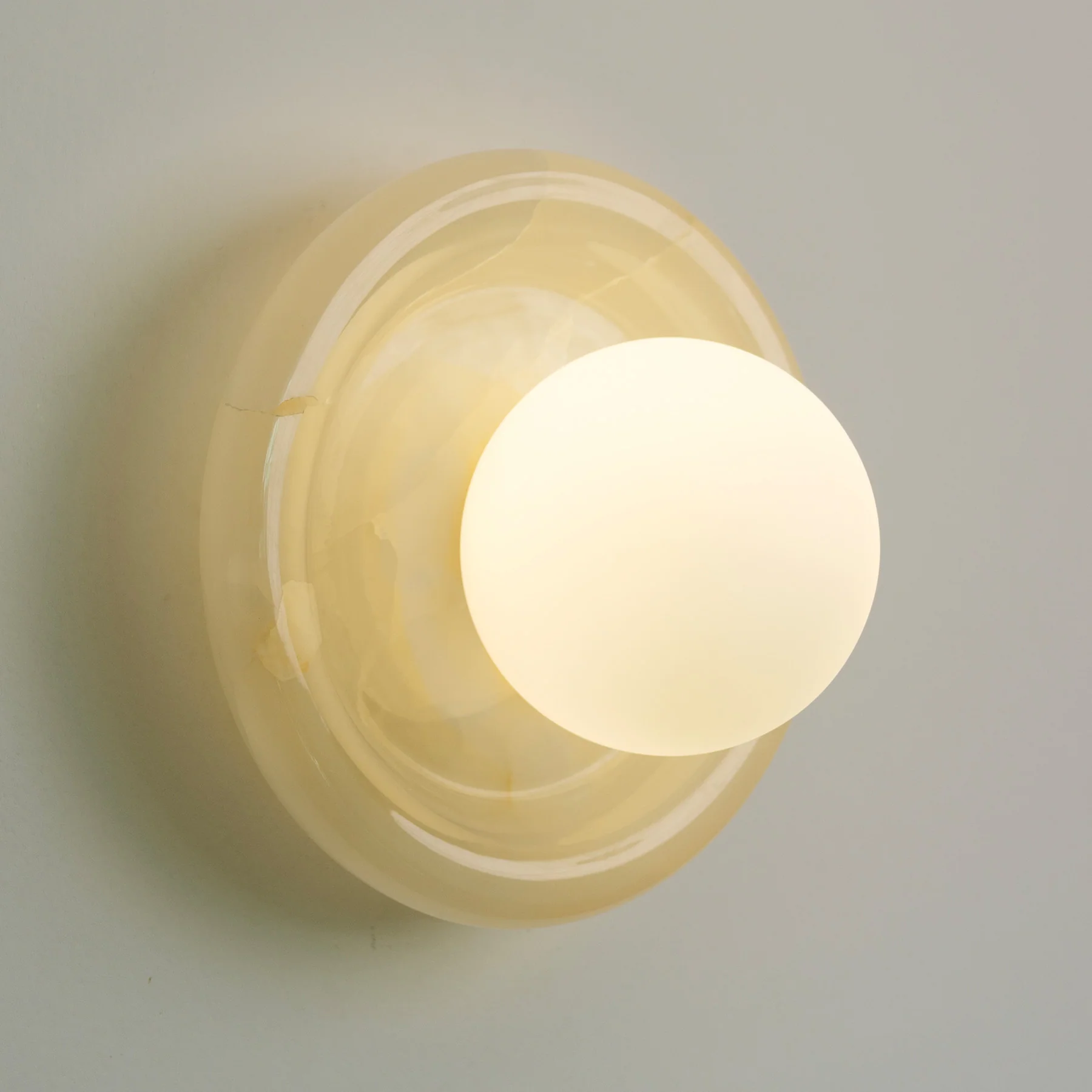 Nara Alabaster cloud stone bubble plate wall Light / sconce - Image 13