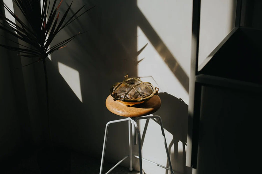 Nautilus Round Brass cage outdoor wall light / ceiling light - Image 10