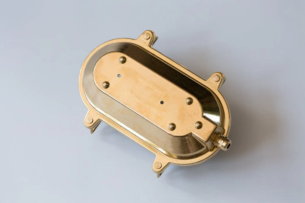Nautilus Oval brass cage outdoor wall light / ceiling Light - Image 13